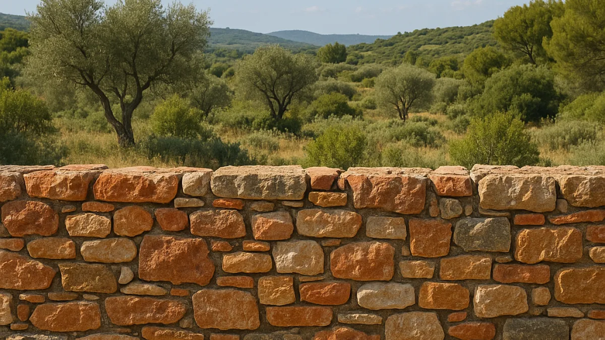 Mur de séparation en maçonnerie extérieure dans l'Hérault