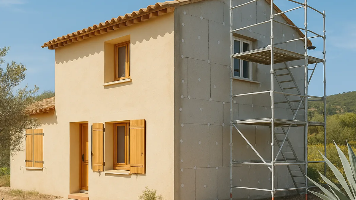 Maison dans l'Hérault avec ravalement de façade isolant